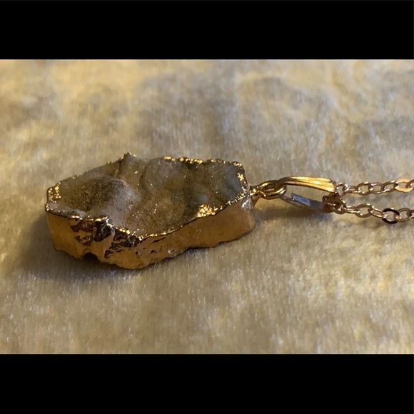 Galaxy Quartz Pendant and Rose Gold Necklace - Picture 4 of 9